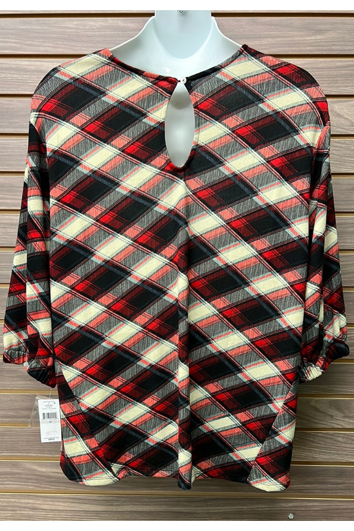 Black & Red diagonal print