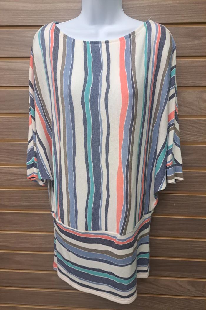 Striped Wing Sleev Tunic