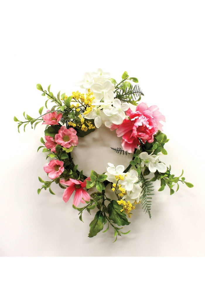 Pink and White Wildflowers Candle Ring