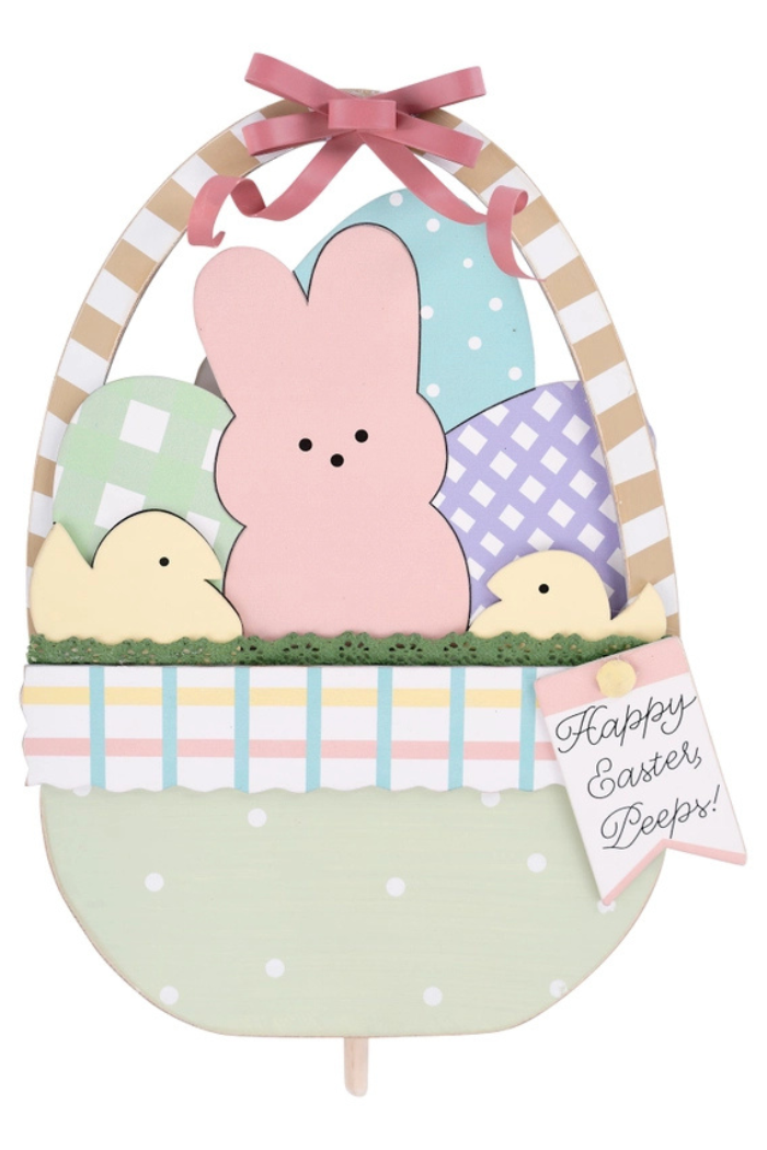 Easter Basket with Peeps Topper