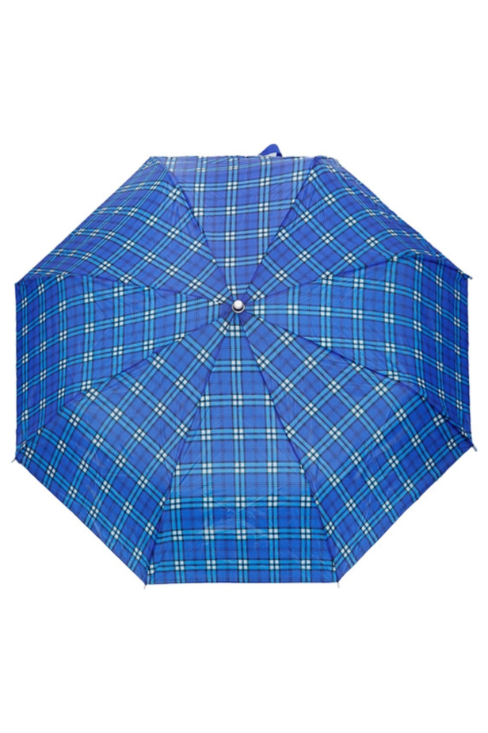 Plaid Auto Open Bi-Fold Compact Umbrella