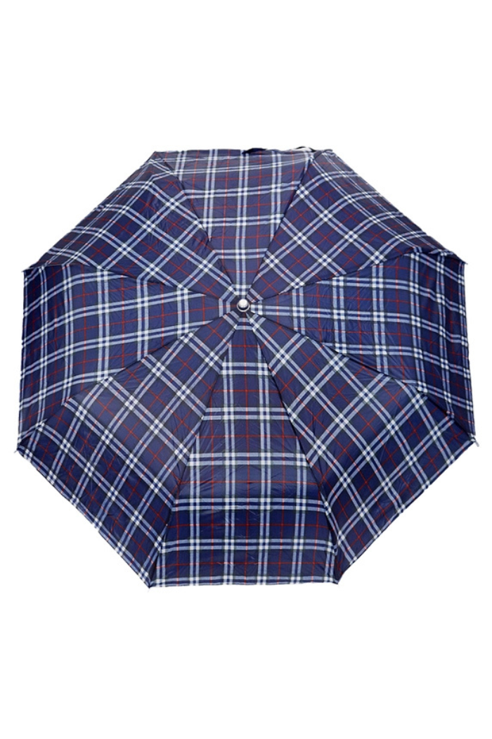 Plaid Auto Open Bi-Fold Compact Umbrella