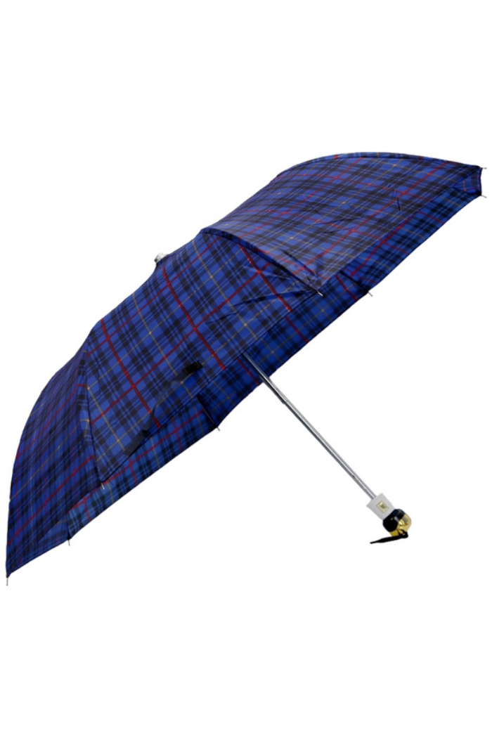 Plaid Auto Open Bi-Fold Compact Umbrella