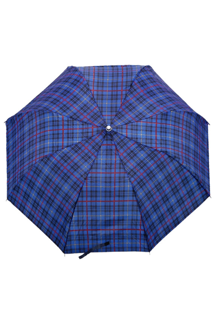 Plaid Auto Open Bi-Fold Compact Umbrella
