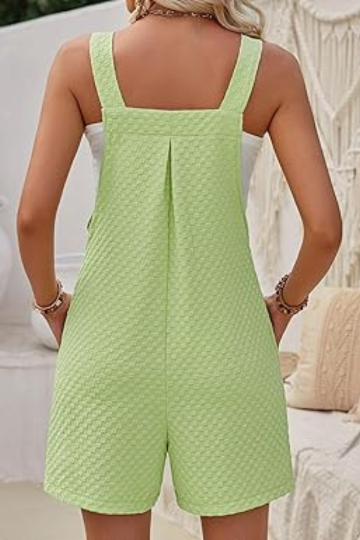 Sleeveless Jacquard Adjustable Strap Romper