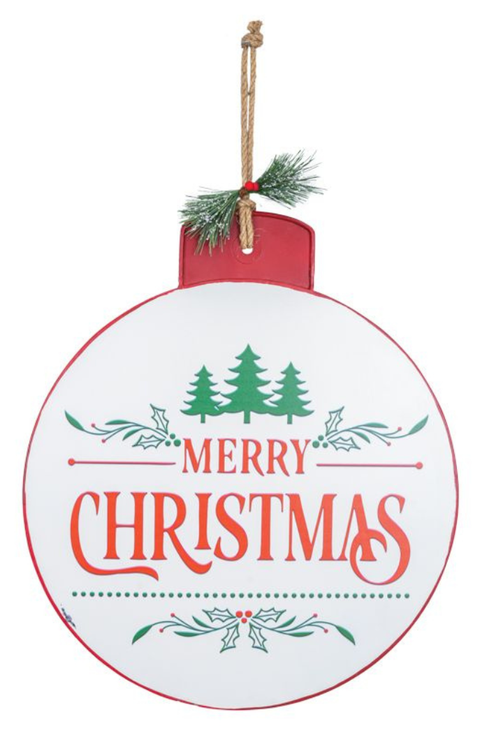 Merry Xmas Metal Ornament Sign