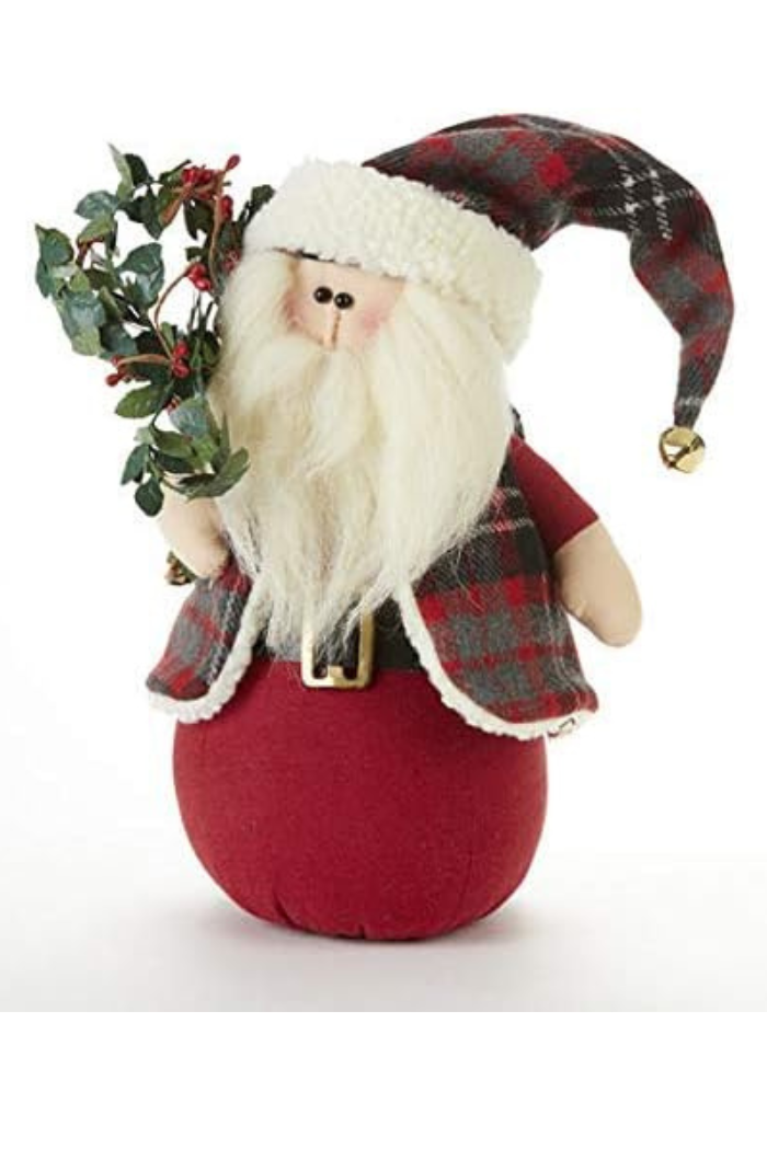 Red Coal Santa Stump with Berries