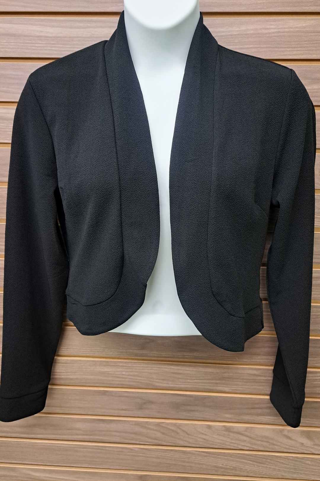 Black Open TextuRed Blazer