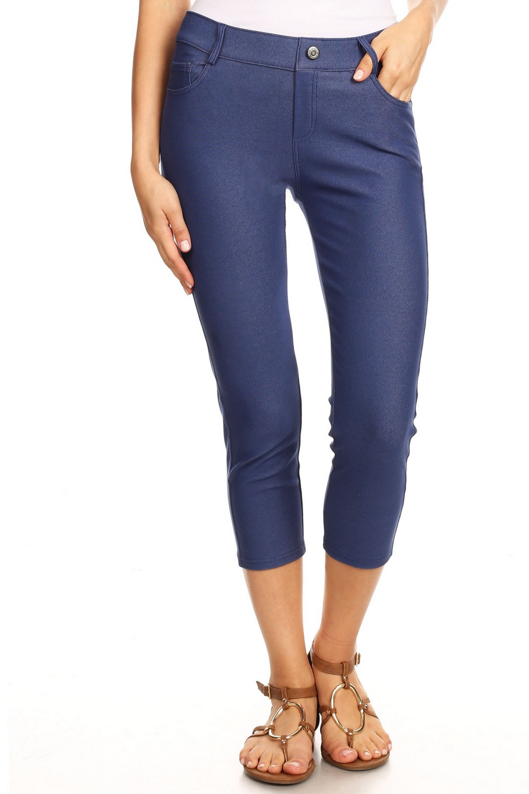 Classic solid capri jeggings