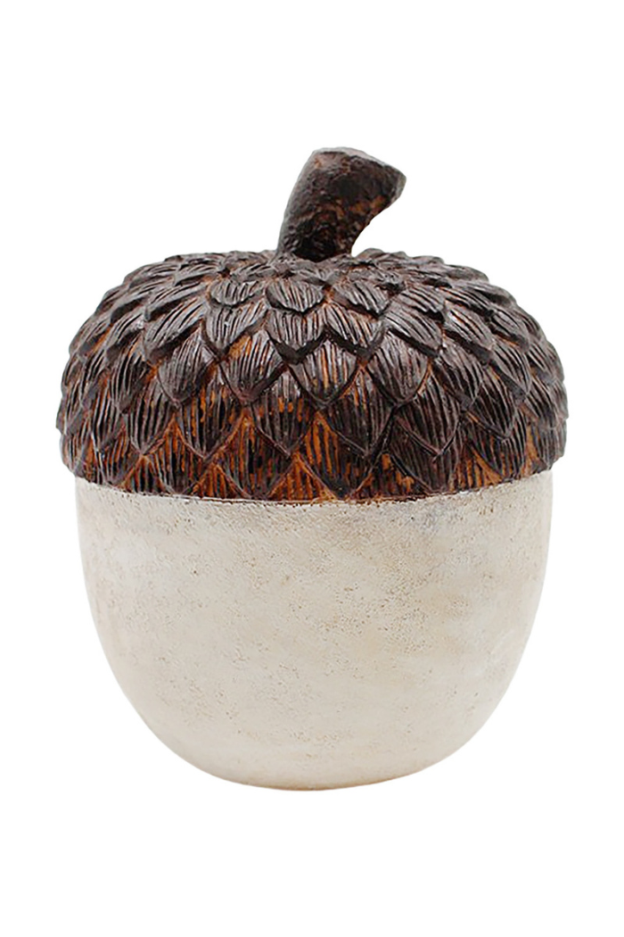 Cream & Brown Resin Acorn
