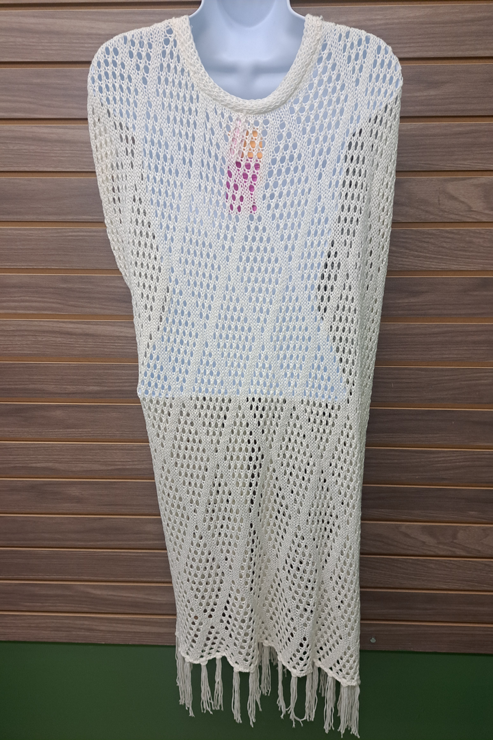 Crocheted sleeveless cover up