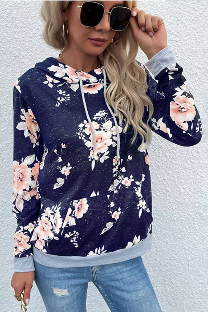 Floral Pocket Hoodie
