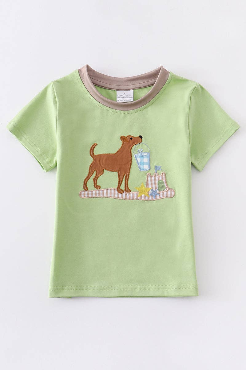 Green dog applique