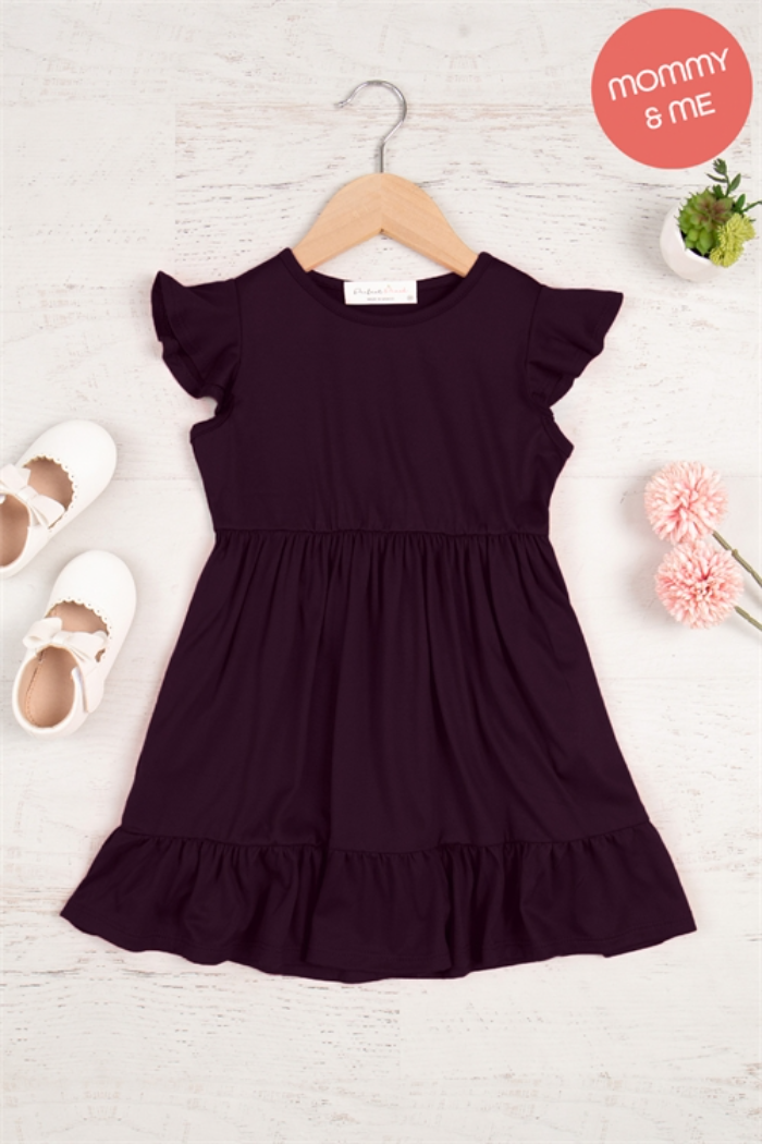 Kids Ruffle Sleeved Empire Waist Shirring Dress