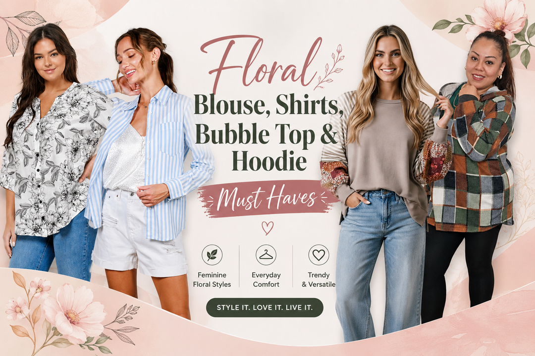 Floral Blouse, Shirts, Bubble Top & Hoodie