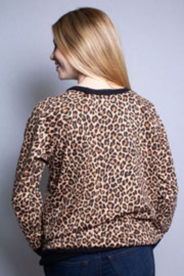 Animal Print Raglan Top