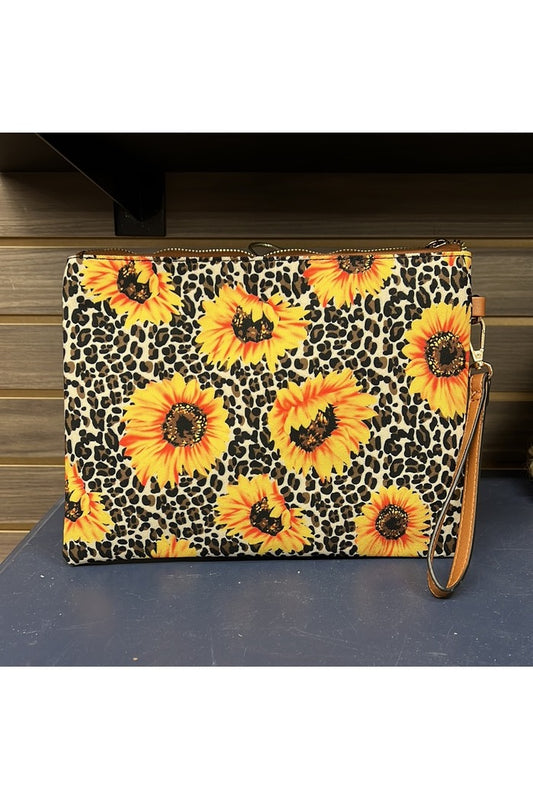 Leopard Cow Animal Flower Printed Pouch