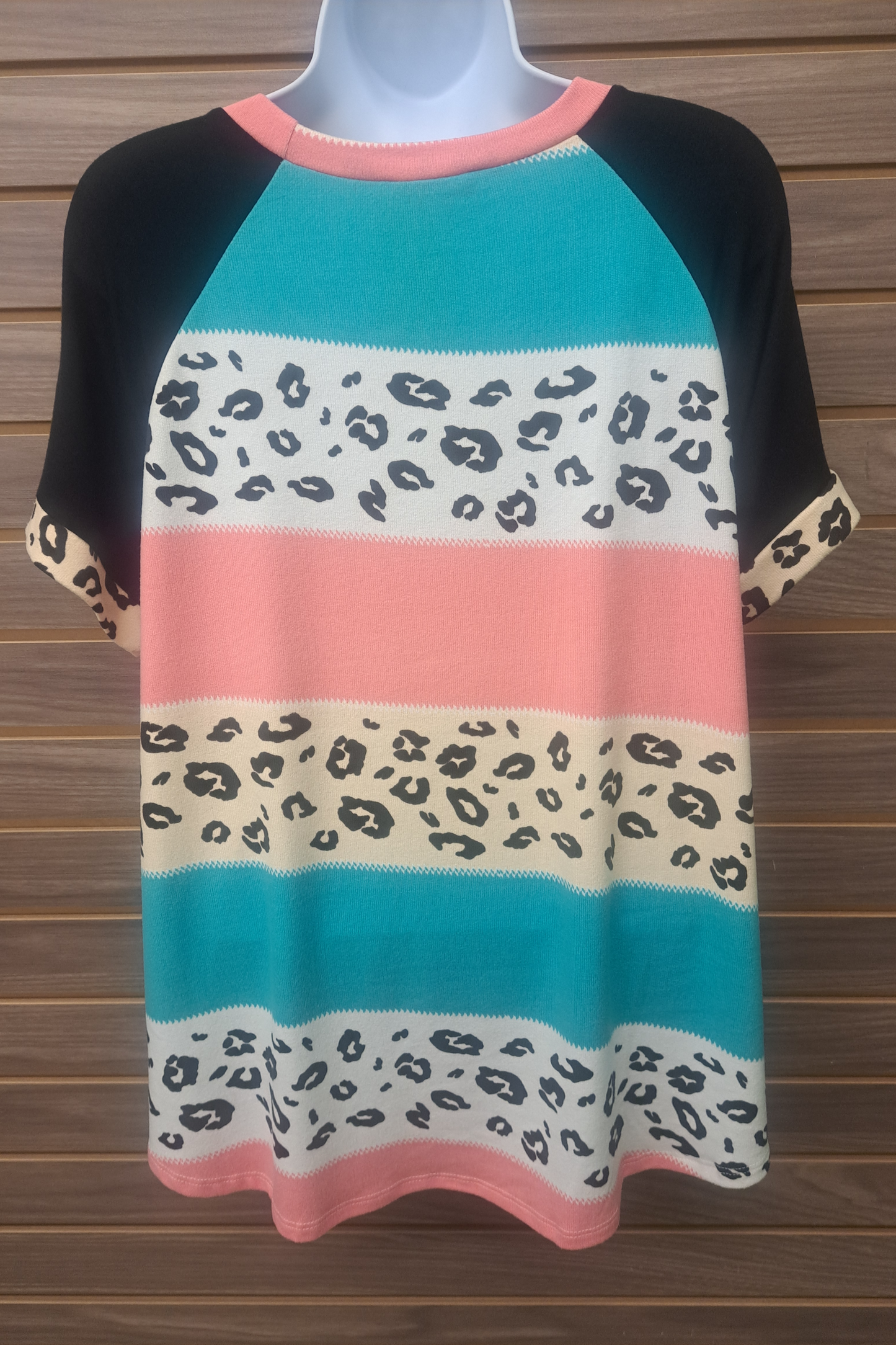 Leopard multi color flowy short sleeve