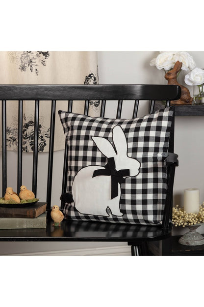 Vintage Check Bunny Pillow Cover