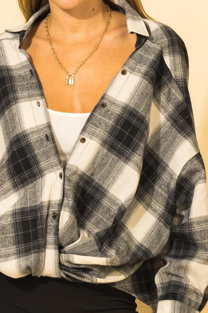 Twisted Oversized Plaid