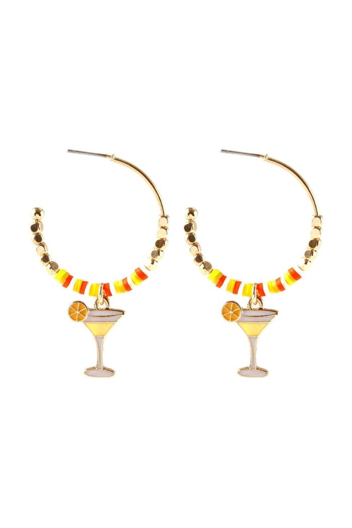 Tropical-Cocktail-Hoop Earrings