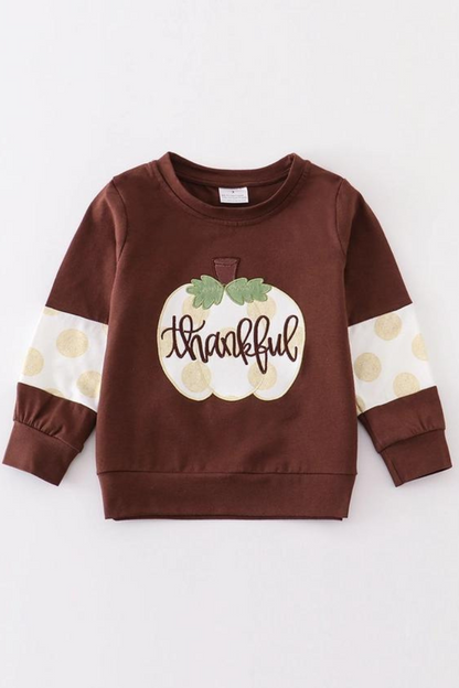 Thanksgiving Pumpkin Applique Top