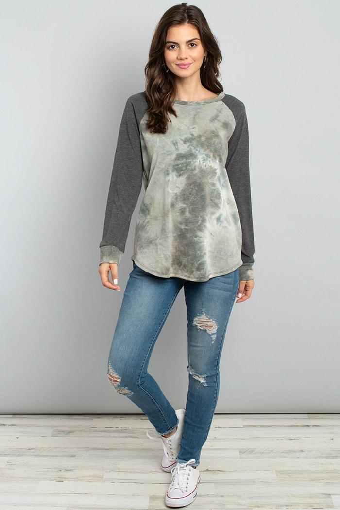 Tie Dye Raglan Top