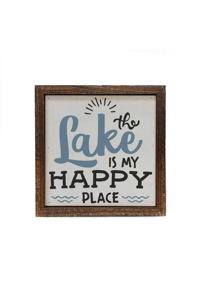 The Lake Is My Happy Place Wood Box Signs