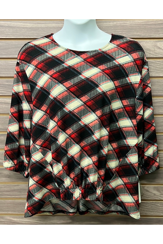 Black & Red diagonal print