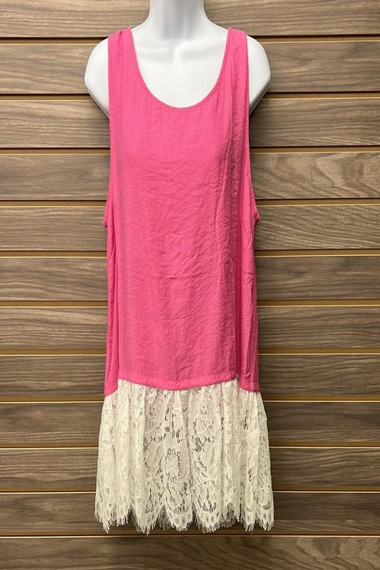 Tank Top With Lace Contrast