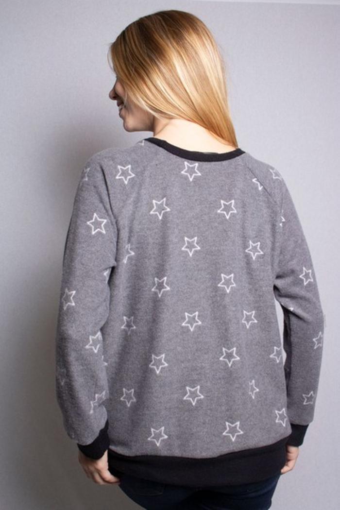 Star Print Raglan Top