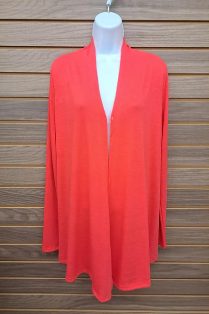 Solid Cardigan Open Front