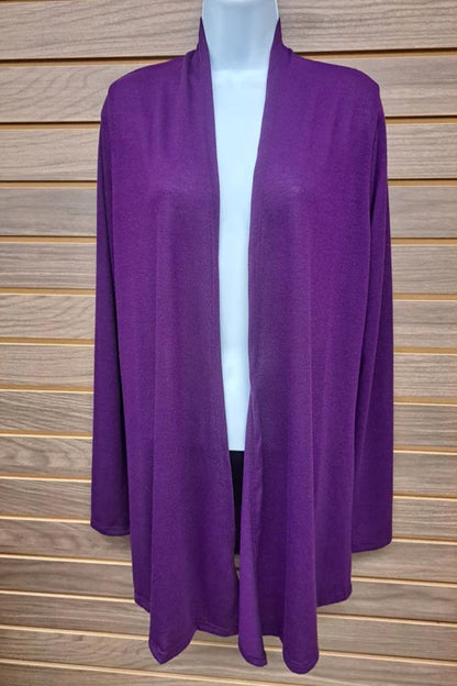 Solid Cardigan Open Front