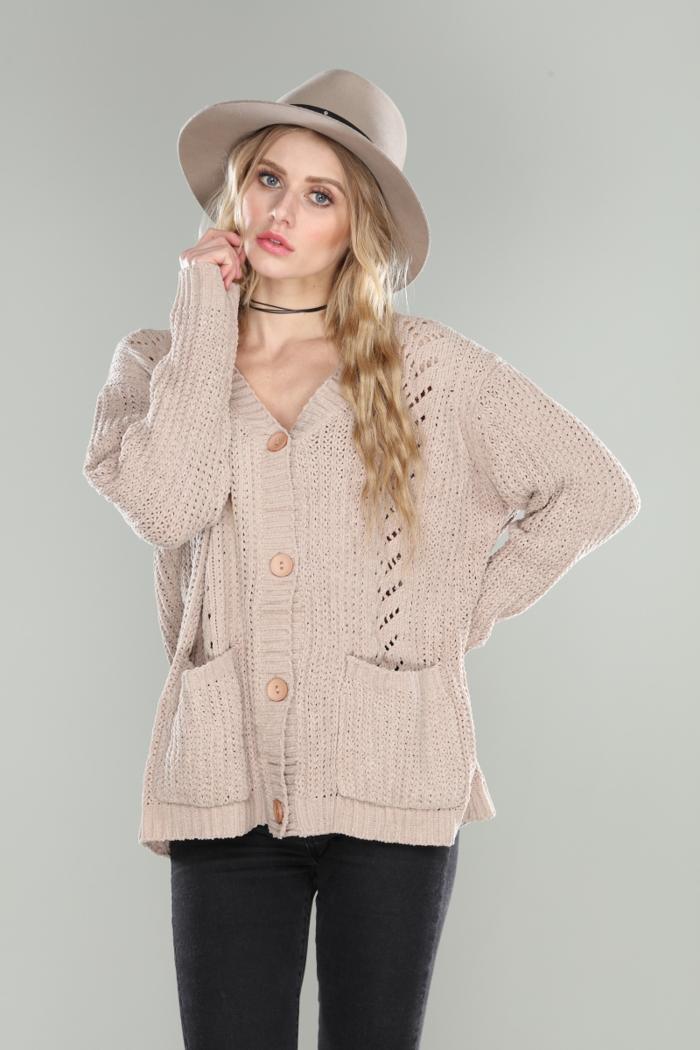 Soft Chenille Sweater Cardigan