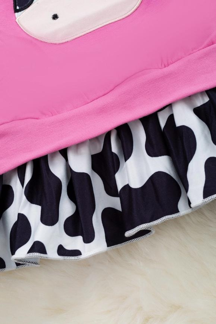 Cow Application Top & Black Leggings