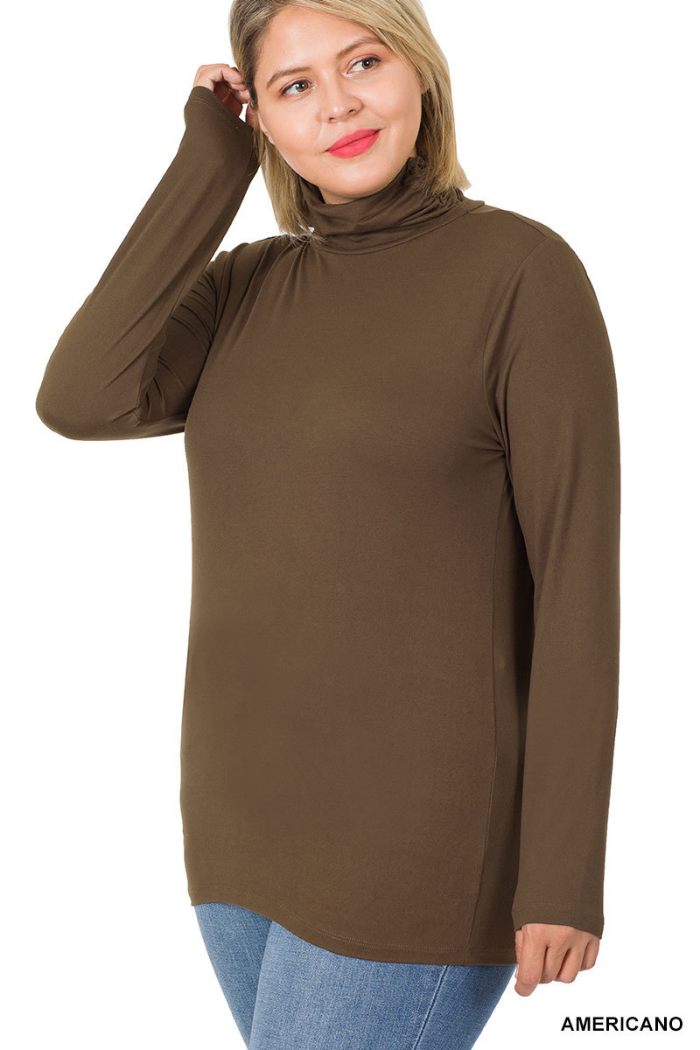 Plus Premium Microfiber Mock Neck Top