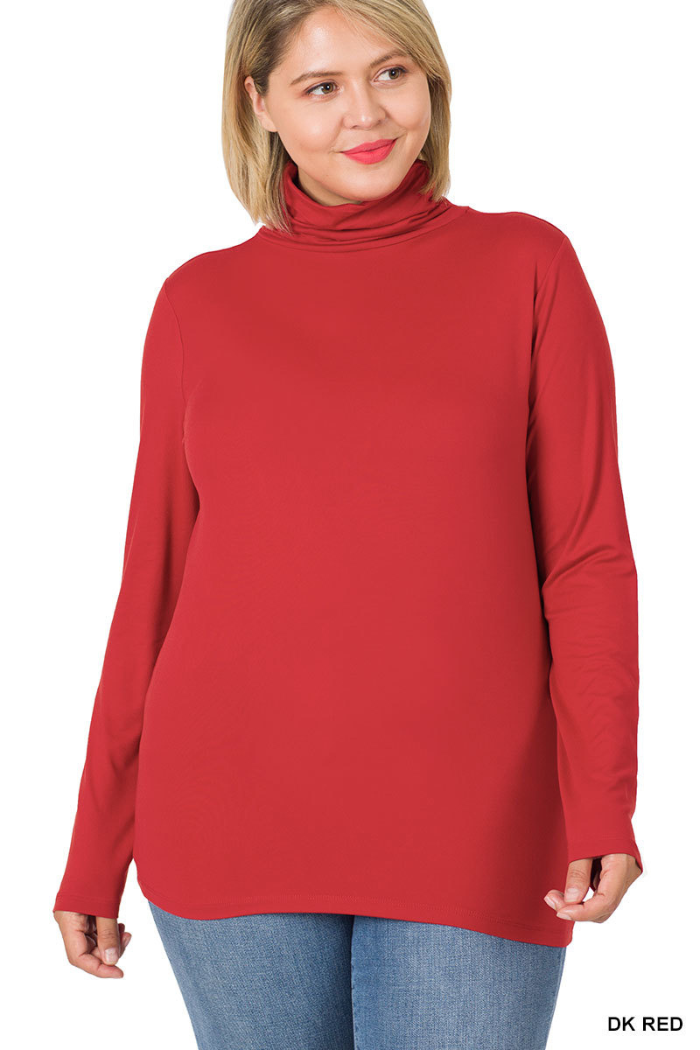 Plus Premium Microfiber Mock Neck Top
