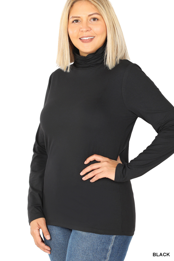 Plus Premium Microfiber Mock Neck Top