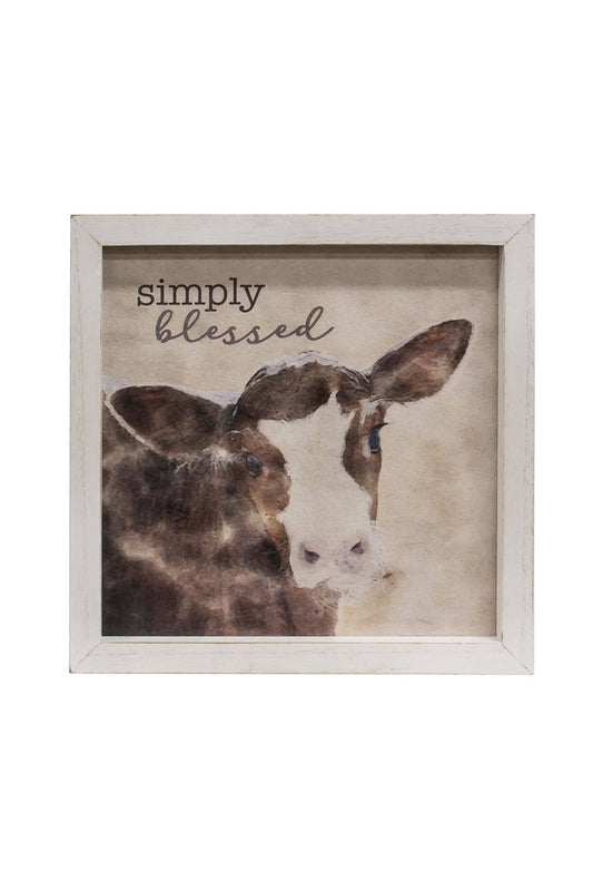 Simply Blessed Calf Framed Portrait