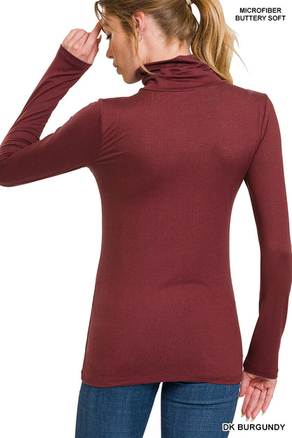 Premium Microfiber Mock Neck Top