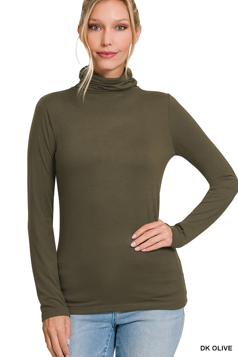 Premium Microfiber Mock Neck Top