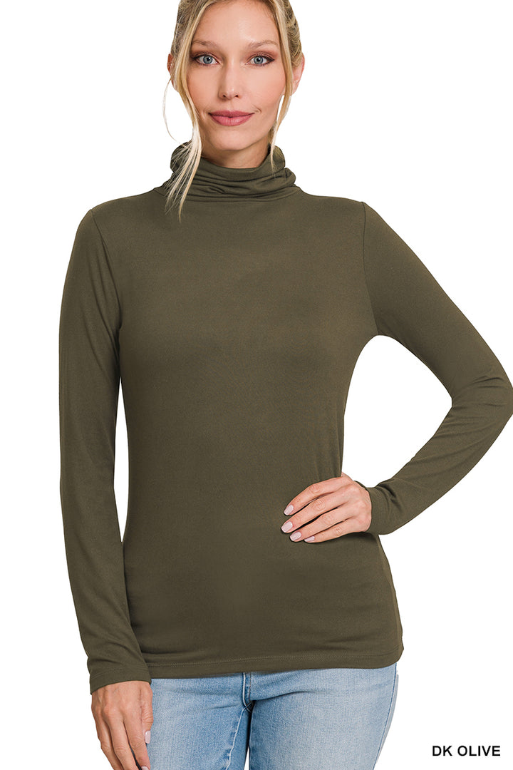 Premium Microfiber Mock Neck Top