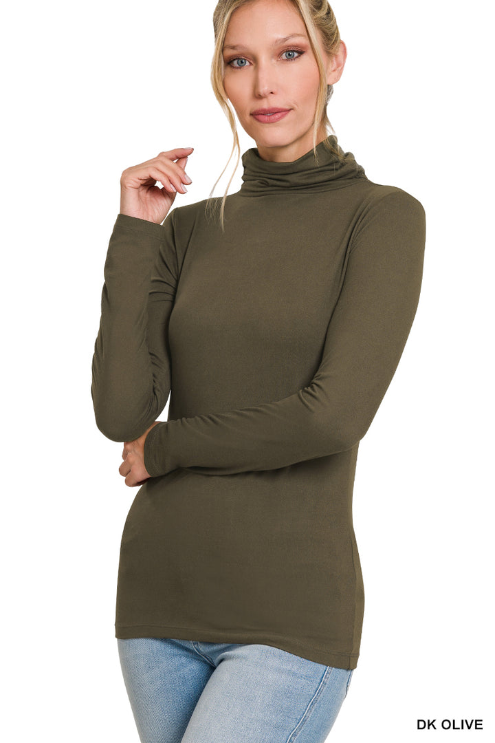 Premium Microfiber Mock Neck Top