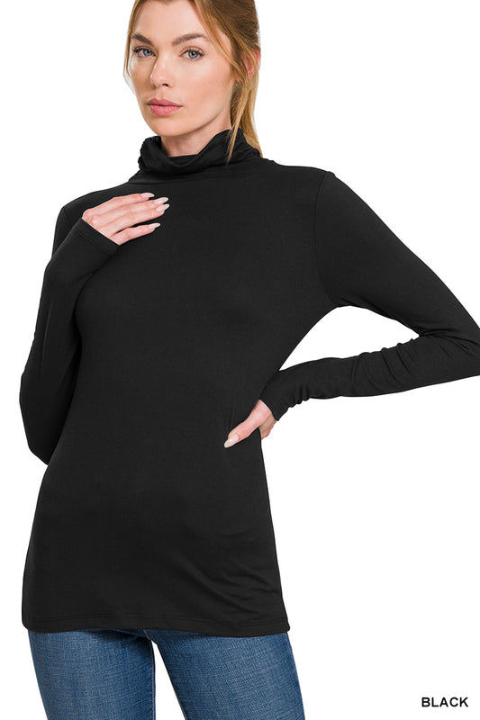 Premium Microfiber Mock Neck Top