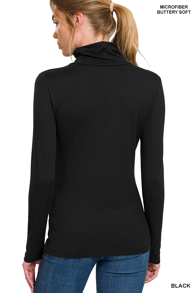 Premium Microfiber Mock Neck Top