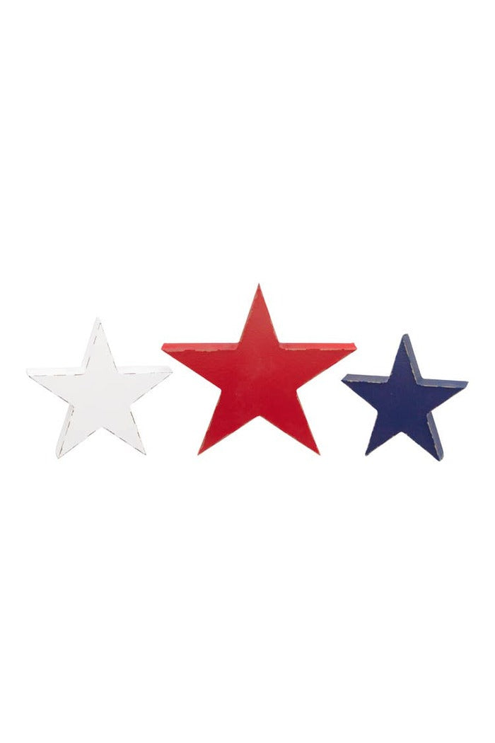 Set of 3 Red White & Blue Stars