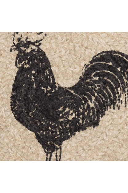 Sawyer Mill Charcoal Poultry Jute Coaster Set of 6