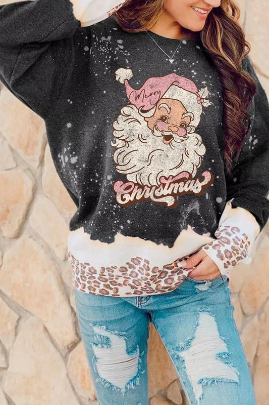 Santa Clause Leopard Print Sweatshirt