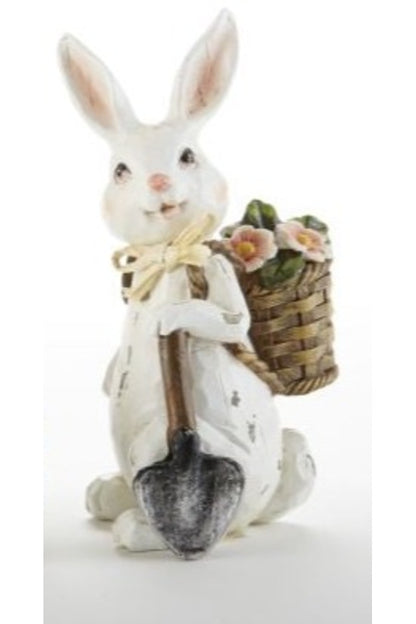 Resin Bunny W-Basket,2 Asst