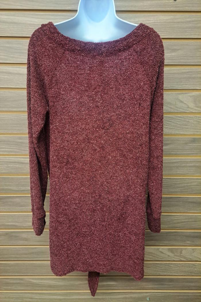 Plush Burgundy Top W Tie Bottom